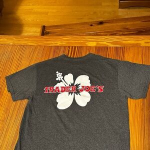 & Other Stories Charcoal Gray Tee with Red and White Print